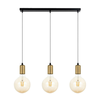 Luster na sajli MIROS 3xE27/60W/230V crna/zlatna