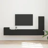 Set TV komoda Zidne 3 pcs Crna Konstruirano drvo