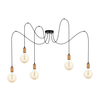 Luster na sajli MIROS 5xE27/60W/230V pauk crna/bakrena