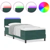 LED Box Spring Krevet Tamnozelena 90 x 200 cm Baršun