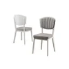 Hanah Home set trpezarijskih stolica Nape 6 kom, siva tkanina Babyface, bele metalne noge