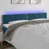 Vidaxl LED posteljno vzglavje temno modro 200x5x78/88 cm žamet