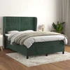 VIDAXL Box spring postelja z vzmetnico temno zelen 140x190 c