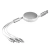 Uvlačivi USB kabl KEPLER 6u1 60W – automatsko uvlačenje/ 3 izlaza/ PD/ beli