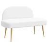 Vidaxl Oblazinjena klop z naslonom Bela 110 x 60 x 76 cm Poliester