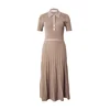 MICHAEL Michael Kors Pletena obleka FIT N FLARE mokka