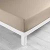Svetlo rjava napenjalna bombažna rjuha 160x200 cm Lina – douceur dintérieur