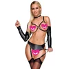 Bad Kitty Crotchless Set with Strap Bra & Suspender Briefs 2480557 Black L