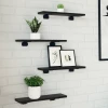 Police za knjige 4 pcs Crna 40 x 10 x 1,5 cm Konstruirano drvo
