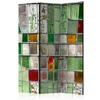artgeist Paravan Emerald Stained Glass, 3-Delni, Dvostranski