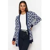 Trendyol Navy Blue Jacquard Button Detailed Knitwear Cardigan
