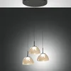 Fabas Luce Lucille LED viseče svetilo, 3-svetlobno, barva konjaka, CCT - Dnevna soba/jedilnica - črna, konjak - Steklo