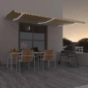 Automatska tenda sa senzorom LED 600 x 300 cm žuto-bijela