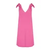 Trendyol Fuchsia Plain Relaxed Mini Woven 99% Polyester,1% Elastane Dress