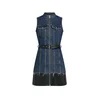 KARL LAGERFELD JEANS Obleka moder denim / črna