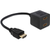 DELOCK Delock 65226 HDMI adapter [1x moški konektor HDMI - 2x ženski konektor HDMI] črna  12.00 cm, (20424204)
