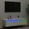 TV ormarić s LED svjetlima bijeli 100X35,5x25 cm