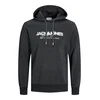 JACK & JONES Majica JJALVIS  pegasto črna / bela