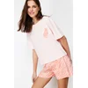Trendyol Pink 100% Cotton Zebra Printed Knitted Pajamas Set