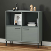 Regal za knjige s metalnim nogama sivi 90x35x90,5 cm drvo OSLO