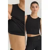 Trendyol Black Brushed Soft Fabric Knitted Sports Blouse