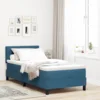 LED Box Spring Krevet Tamno plava 90 x 190 cm Baršun