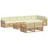Set vanjskih sofa s jastukom 9 pcs Bijela i krem Poliester