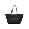VALENTINO Nakupovalna torba progasto bež / pastelno modra / brokat / črn denim