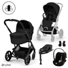 Cybex - Otroški voziček Balios S Lux z zložljivo košaro - Moon Black (4v1)
