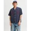 JACK & JONES Srajca JORATOCHA temno modra / krvavo rdeča