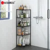 Chuanjing Polica za kupatilo, 35×35×120 cm, 5 nivoa, Crna