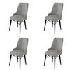 Hanah Home Set 4 trpezarijske stolice Pare Sivo-Crni