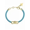 Guess Elegantna turkizna usnjena zapestnica s pentljo JUBB04003JWYGTQT/U