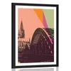 Plakat s paspartujem digitalna ilustracija mesta Kolín - 60x90 black