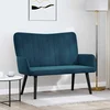 vidaXL Dvosečna zofa Modra 115 x 61 x 87 cm Žamet