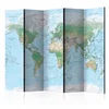 artgeist Paravan World Map, 5-Delni, Dvostranski