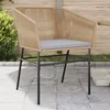 Vidaxl vidaXL Vrtni stoli, komplet 2 kosov, z blazinami, rjav PE ratan