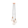 Eglo 78276 - Luster na sajli BYRON 3xE27/60W/230V bakrena