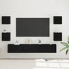 Set TV komoda Zidne 7 pcs Crni hrast Konstruirano drvo