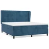 Vidaxl Box spring postelja z vzmetnico temno modra 180x200 cm žamet