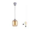 Brilagi - LED luster na sajli GLASS 1xE27/60W/230V prečnik 14 cm srebrna/zadimljeno-braon