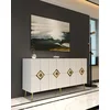 HANAH HOME Komoda Robber KB150 White Gold