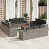 13-dijelni set vrtnih sofa od poliratana s jastucima sivi
