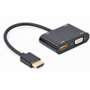 GEMBIRD A-HDMIM-HDMIFVGAF-01 Adapter/Kabl HDMI M to HDMI F + VGA F + audio, Crni