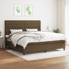 vidaXL Box spring postelja z vzmetnico temno rjav 200x200 cm blago