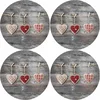 Bertoni Home Unisexs 4 Round Table Pads Set Hearts