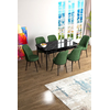 Hanah Home Set Trpezarijski sto i 6 stolica Han, Zeleno-crni