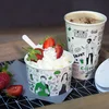 Kozarci + pokrovčki 250 ml 100 kosov papirnatih kozarcev za enkratno uporabo za pijačo za s seboj