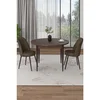 Hanah Home trpezarijski set Tor, sto i 2 stolice, ploča u dekoru drveta Baroque, braon tkanina Babyface