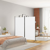 Vidaxl Paravan 2-delni bel 175x180 cm blago